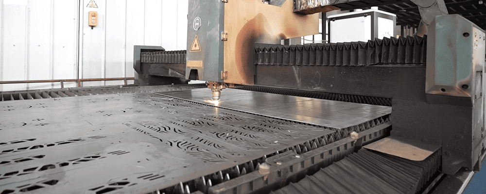 Industrial laser cutting equipment operating on sheet material