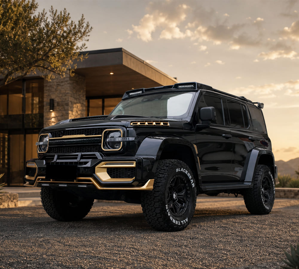 Modified off-road SUV used to review vehicle-specific exterior fitment