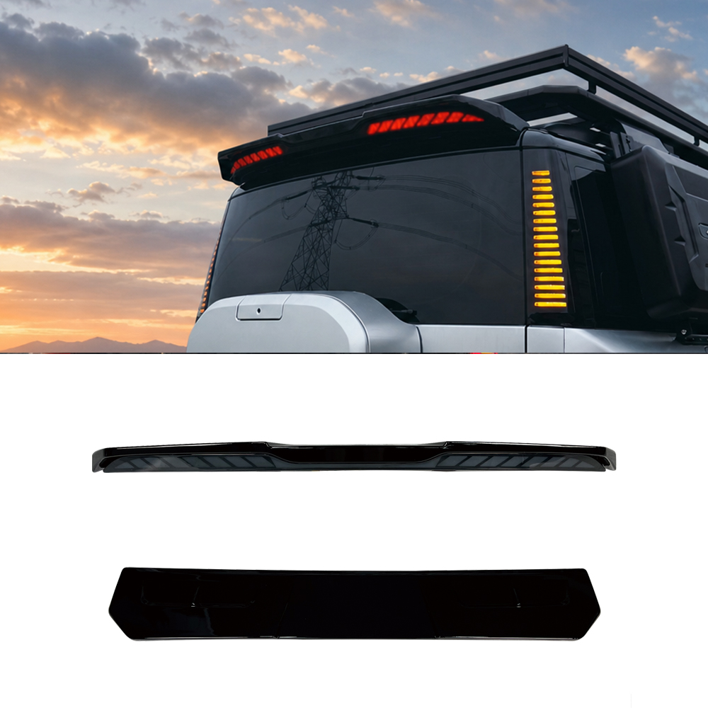 BYD Leopard Ti7 LED spoiler shown installed with front and rear product views