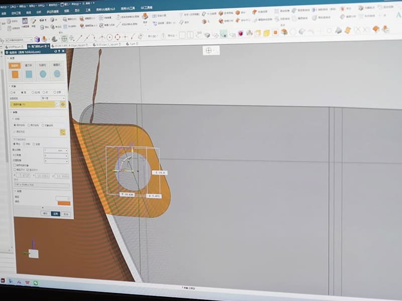 Front grille component geometry displayed in CAD software