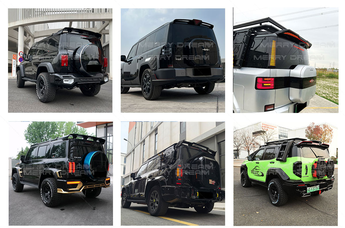 Reference board showing Toyota 4Runner and other SUV rear spoiler application cases