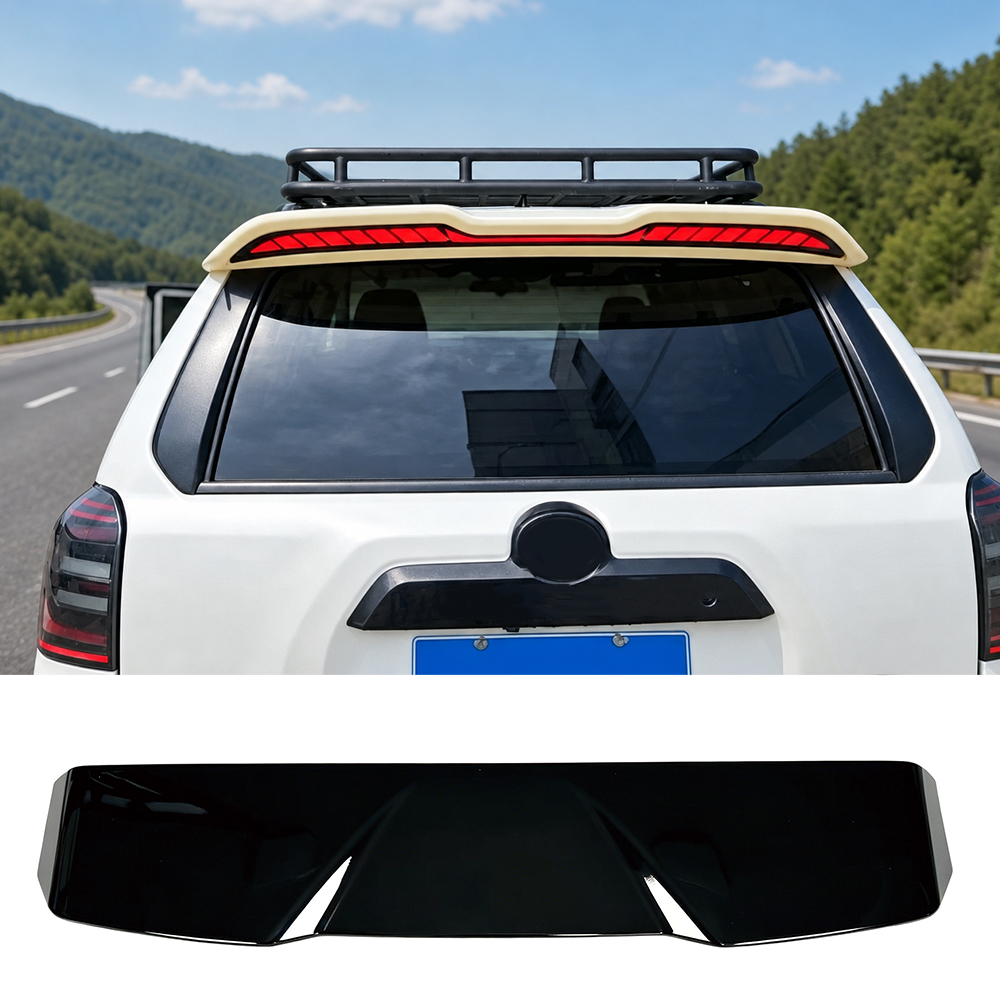Toyota 4Runner LED rear spoiler shown installed with front and rear product views